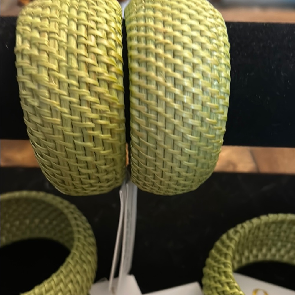 Oceana Trading Woven green olive Bangles